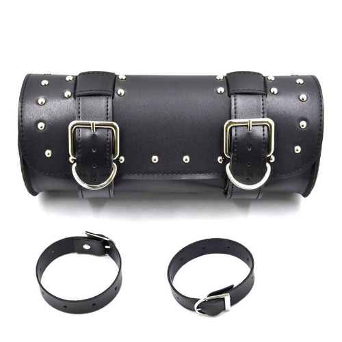 Universal Motorcycle Tool Storage Bag PU Tool Tail Front Fork Roll Saddle Bag