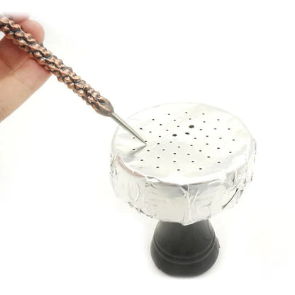 Hookah Fork With Pecker Retro Aluminum Foil Hole Puncher 2-In-1 Shisha Accessory