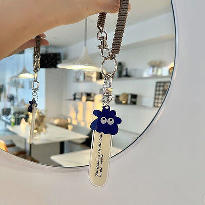 Cute Monster Acrylic Keychain Anti-Loss Spring Rope Pendant Bag Charm Decoration