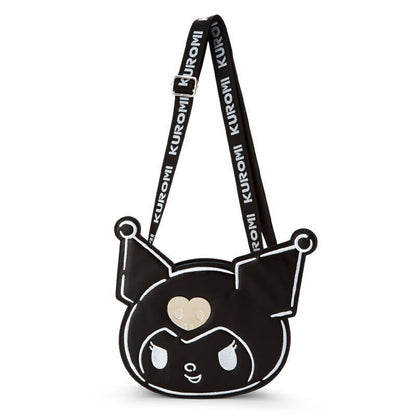 Kuromi Black Embroidered Messenger Bag Shoulder Bag Pu Leather Clutch Coin Purse
