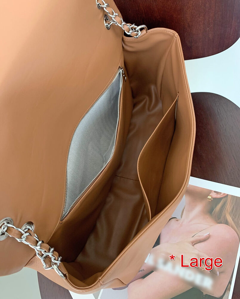 Real Leather Small Flap Purse Shoulder Bag Double Chains Crossbody Work Handbag