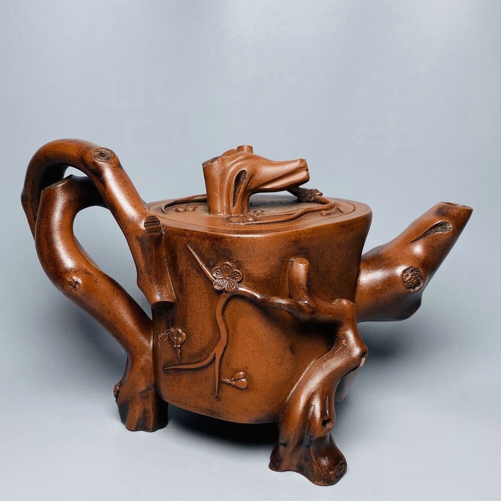 Vintage China Yixing Purple Clay Teapot Zisha Ceremony Nice Plum Blossom Teaware
