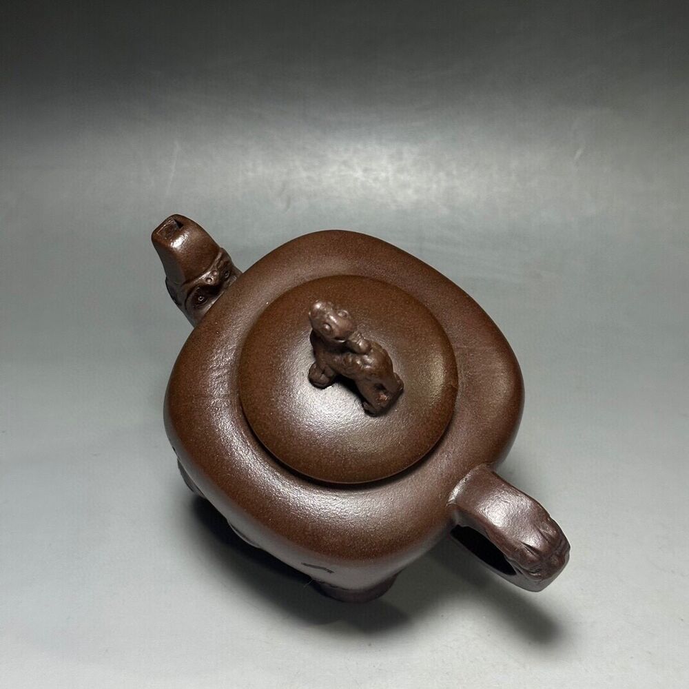 vintage chinese yixing purple clay teapot zisha ceremony carving Collectible art