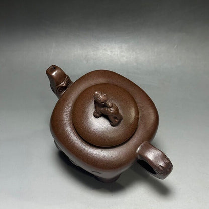 vintage chinese yixing purple clay teapot zisha ceremony carving Collectible art