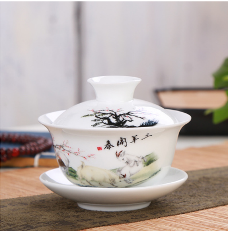 ceramic tureen porcelain gaiwan Chinese cup bowl set zisha tureen multi-pattern