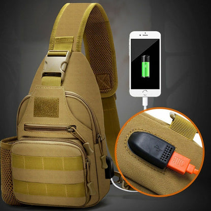 Shoulder Bag Bottle Pouch Chest Outdoor Travel Hunting Climbing Hiking Backpack