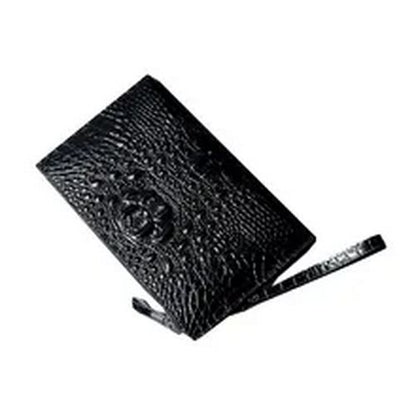 Crocodile Pattern Genuine Leather Envelope Bag Men Clutch Wristlets Bag Cowhide
