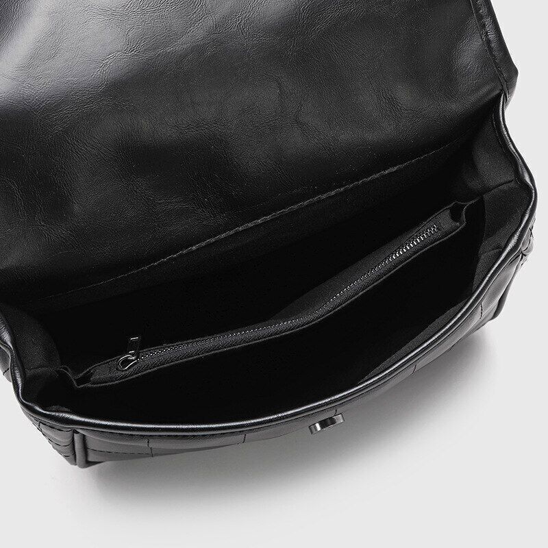 Shoulder Bag Pu Material Bag Cartoon Cat Pattern Crossbody Bag Black Color