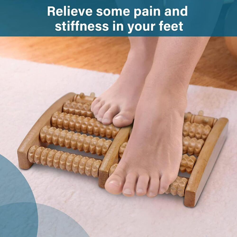 Wooden Foot Massage Tools for Pain Relief and Stress & Manual Roller Set of 2