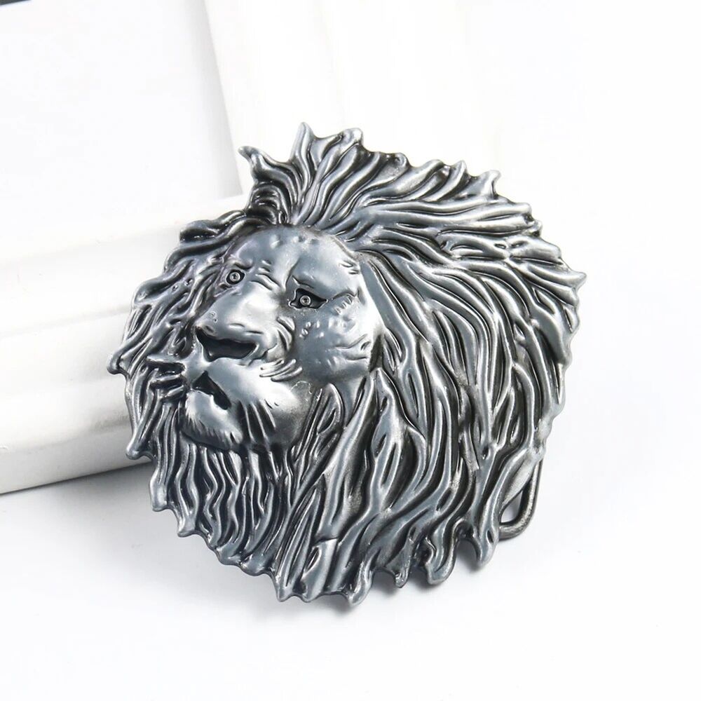 Men Belt Buckles 4cm Width Suitable Animal Lion Western Cowboy Jeans Accessories