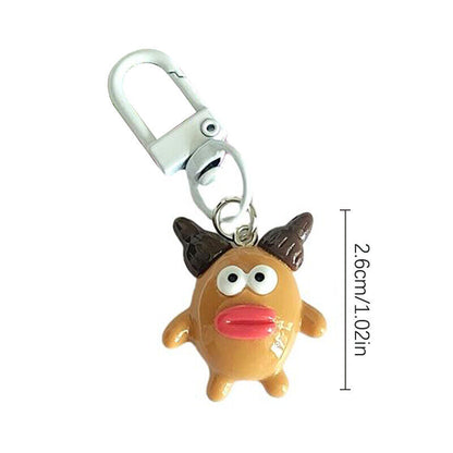 Sausage Big Mouth Monster Key Chain Doll Pendant Key Ring Charms Car Bag Decor