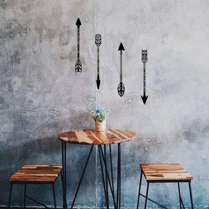 4 Pcs Black Metal Wall Art, Sword Wall Art Decoration For Log Cabin Garden