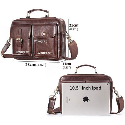 Cowhide Leather Bag Men Leather Handbag Shoulder Bag Men Office