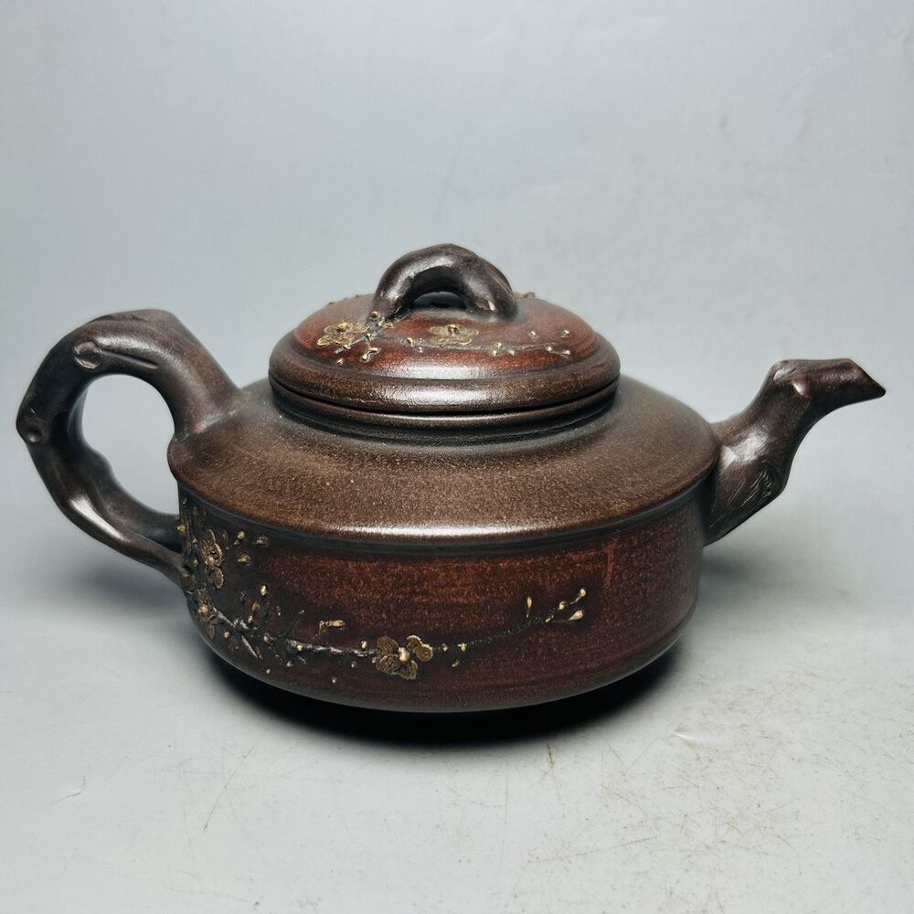 Vintage Chinese Yixing Purple Clay Teapot Zisha Ceremony Plum Blossom Teaware