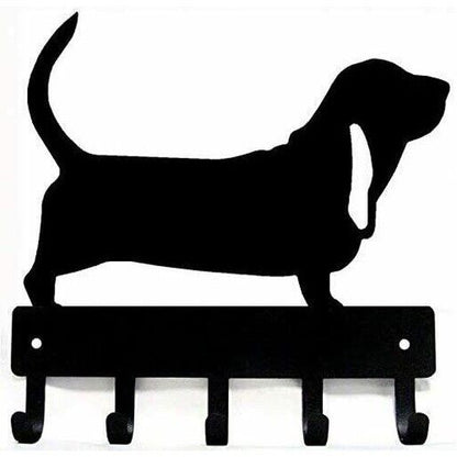 Basset Hound Dog - Key Hooks Wall Mounted Hook Up Metal Pendant Wall Art Home
