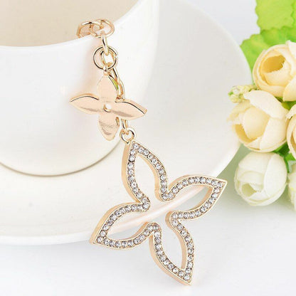 Pendant Keychain Four-Leaf Clover Car Key Chai Decor Universal Bag Gift