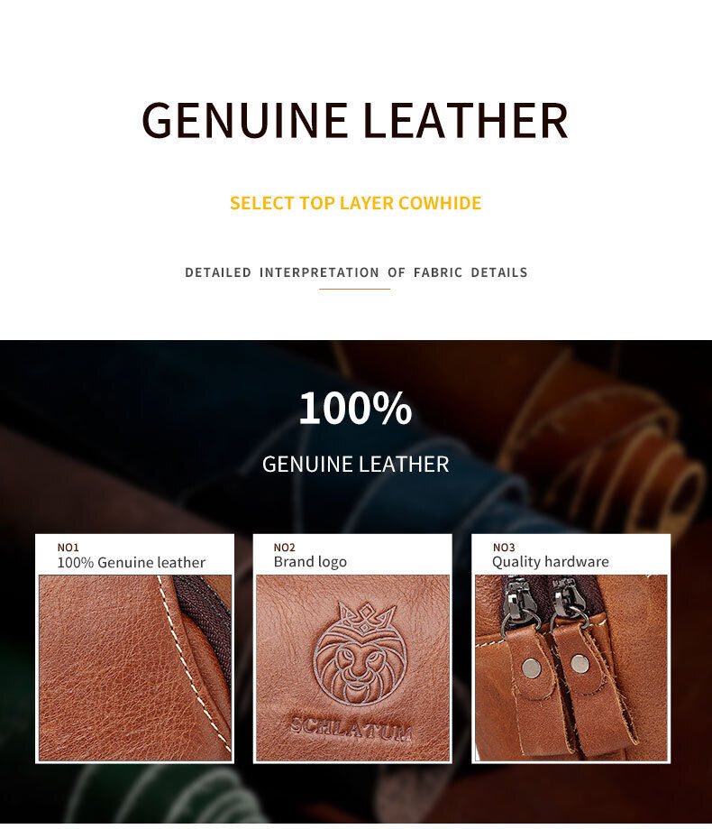Sling Backpack for Men Chest bag Crossbody Bag Shoulder Bag 100% Genuine Leather
