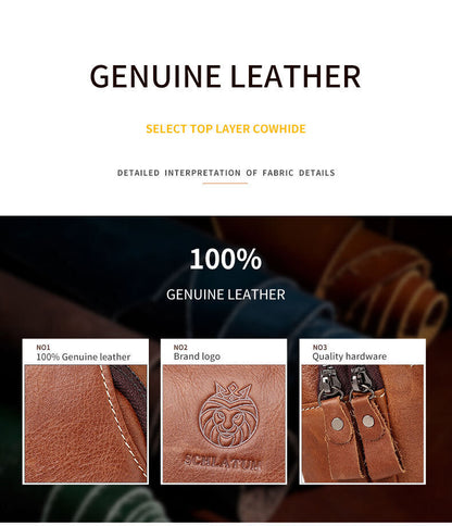 Sling Backpack for Men Chest bag Crossbody Bag Shoulder Bag 100% Genuine Leather