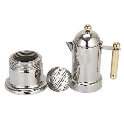 Coffee Pot Espresso Maker Stovetop Moka Stainless Steel Latte Percolator 21x10cm