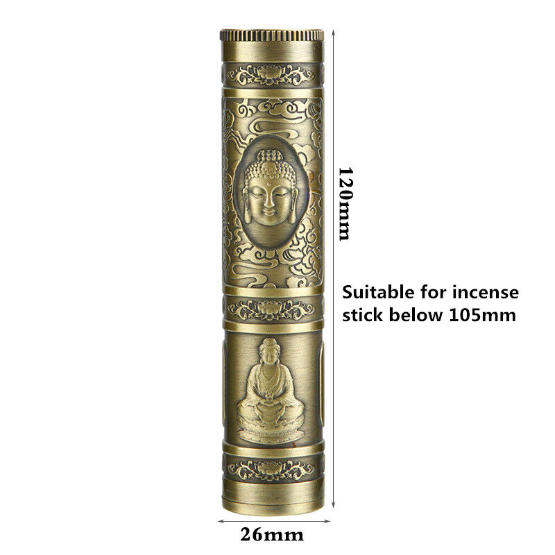 Buddha Metal Incense Storage Box Waterproof Incense Stick Storage Tube Case Gift