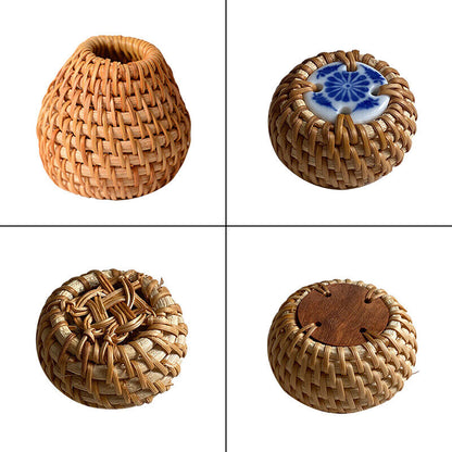 Retro Rattan Teapot Lid Holder Lid Rack for Chinese Teapot KungFu Ceramic Teapot