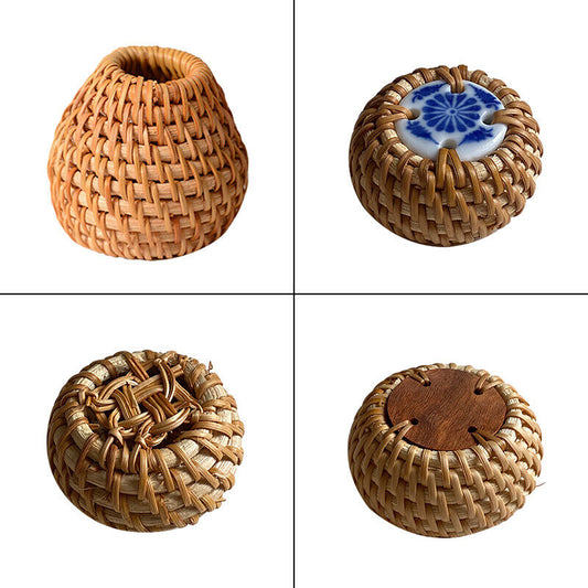 Retro Rattan Teapot Lid Holder Lid Rack for Chinese Teapot KungFu Ceramic Teapot