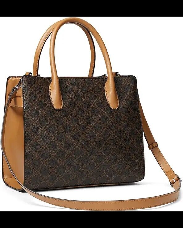 New Nine West Bettina Satchel Brown CamelTote Handbag For Women Workbag Gift