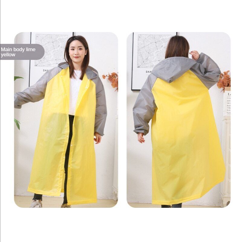 Women Hooded Raincoats Nylon Long Men Outdoor Travel Fishing Waterproof Rainwear