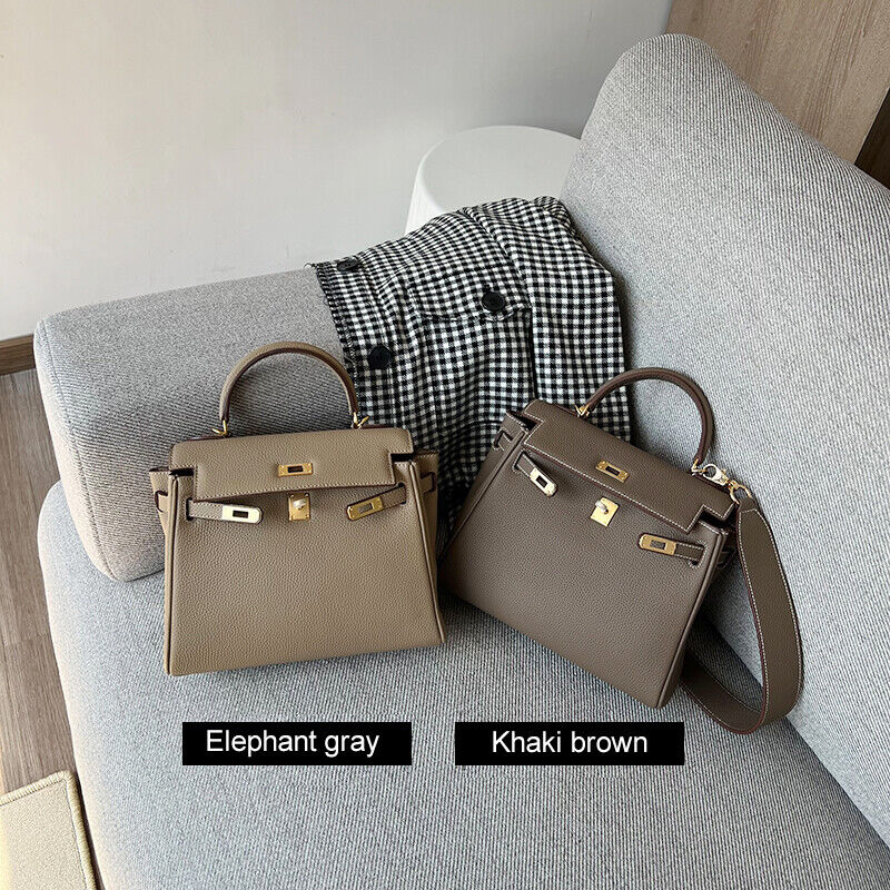 25/28cm Real Leather Flap Tote Shoulder bag Handbag Purse Fashion Briefcase