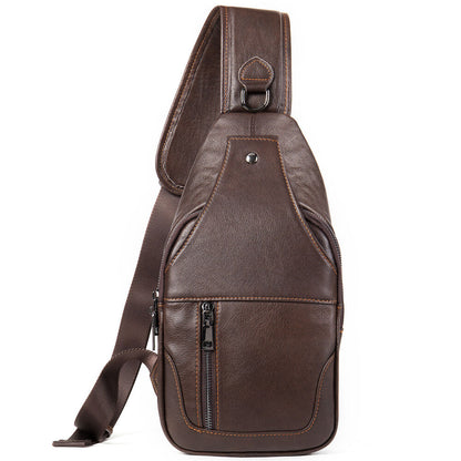 100% Genuine Leather Crossbody Bag Chest Bag Hiking Sling Backpack Shoulder Bags
