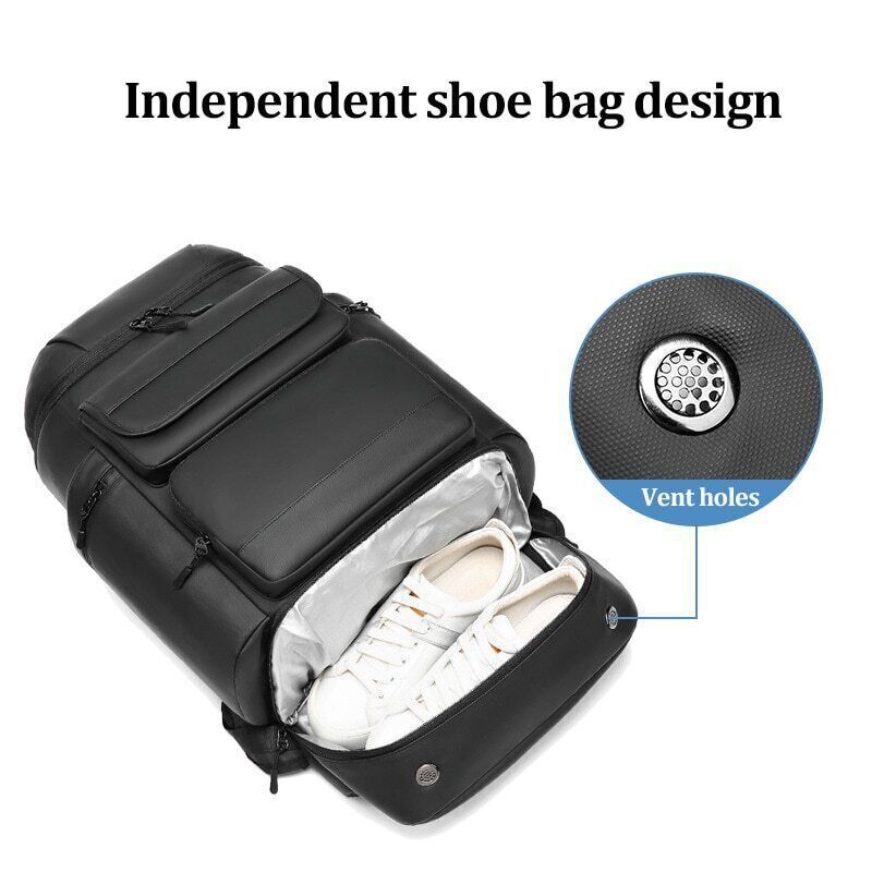 50L Men Travel Backpack Outdoors Mountaineering Bag Laptop Shoe Bag