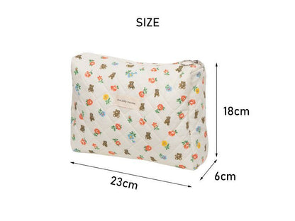 Makeup Bag Soft Cotton Women Zipper Cosmetic Organizer Clutch Purse Toiletry 1PC