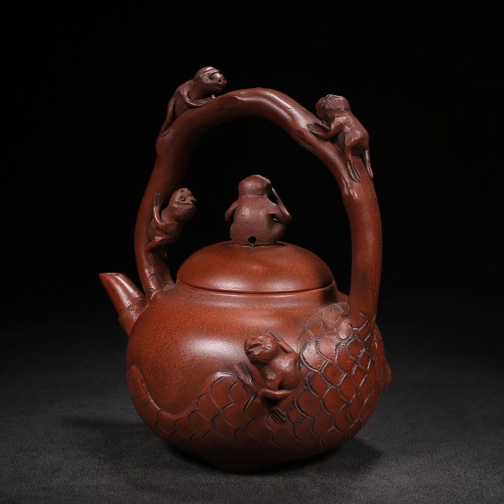 Chinese Yixing Purple Clay Teapot Tea Set Pot Zisha Ceramic Cute Decor Figurine