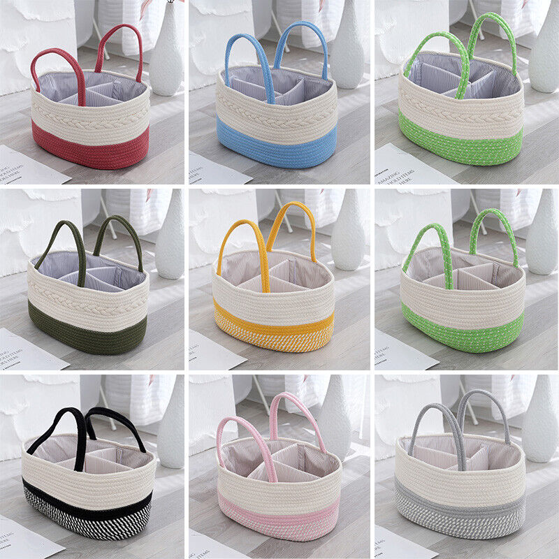 Cotton Baby Diaper Caddy Organizer Nursery Storage Bin Basket Mommy Handbag