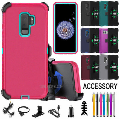 For Samsung Galaxy S9 /S9 PLUS Belt Holster Case Hard Shockproof Cover Accessory