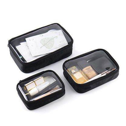 Waterproof Makeup Brush Case Black PVC Cosmetic Bag Traveling Storage 4*15*11 CM