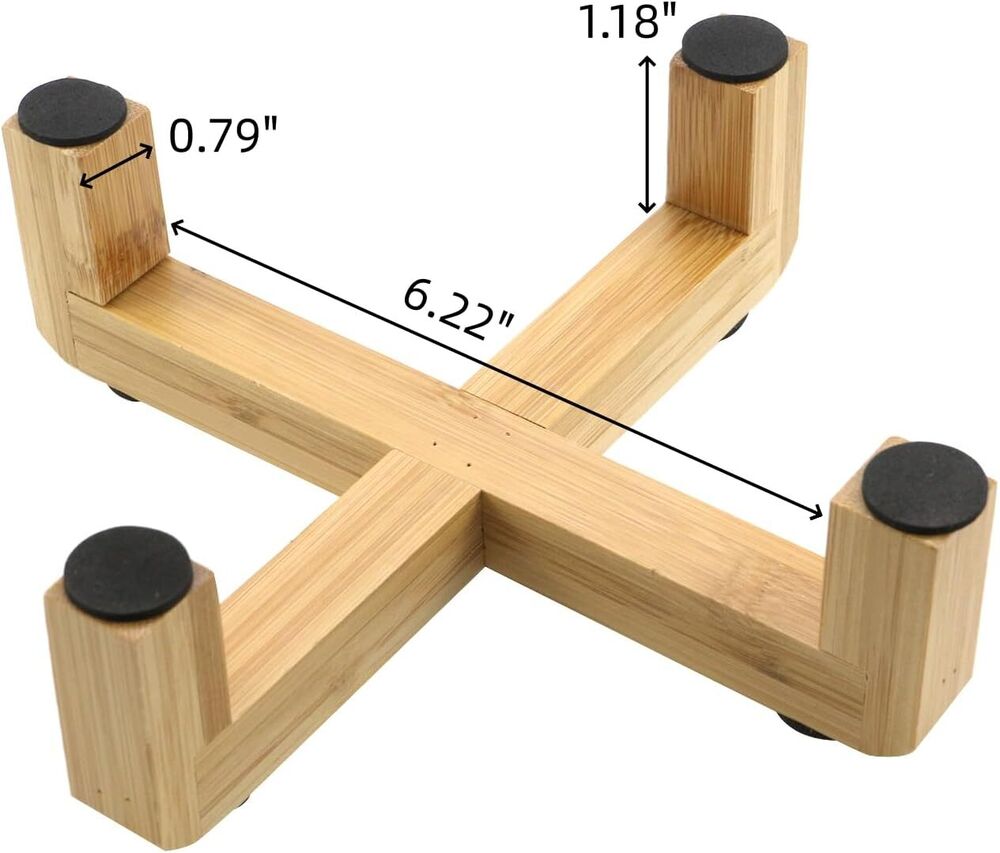 Wooden Plant Stands Indoor Outdoor Flower Pot Holder Home Office Decor Set of 2