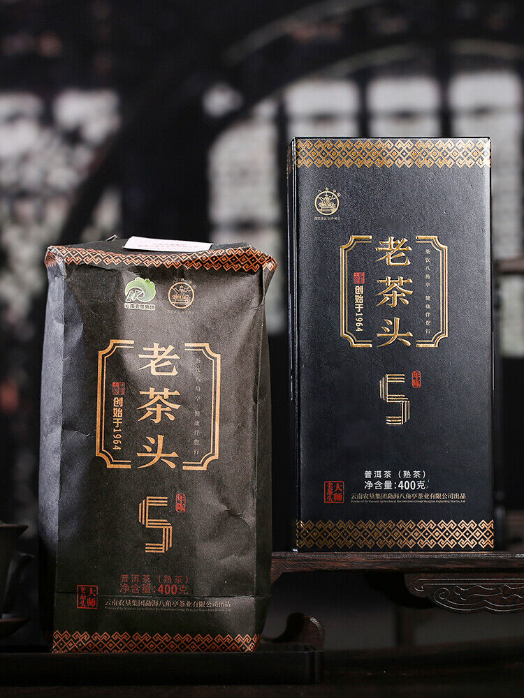 LAO CHA TOU * 2022 Ba Jiao Ting Pu-erh Pu'er 5 Years Aged Puer Tea 400g Ripe Cha