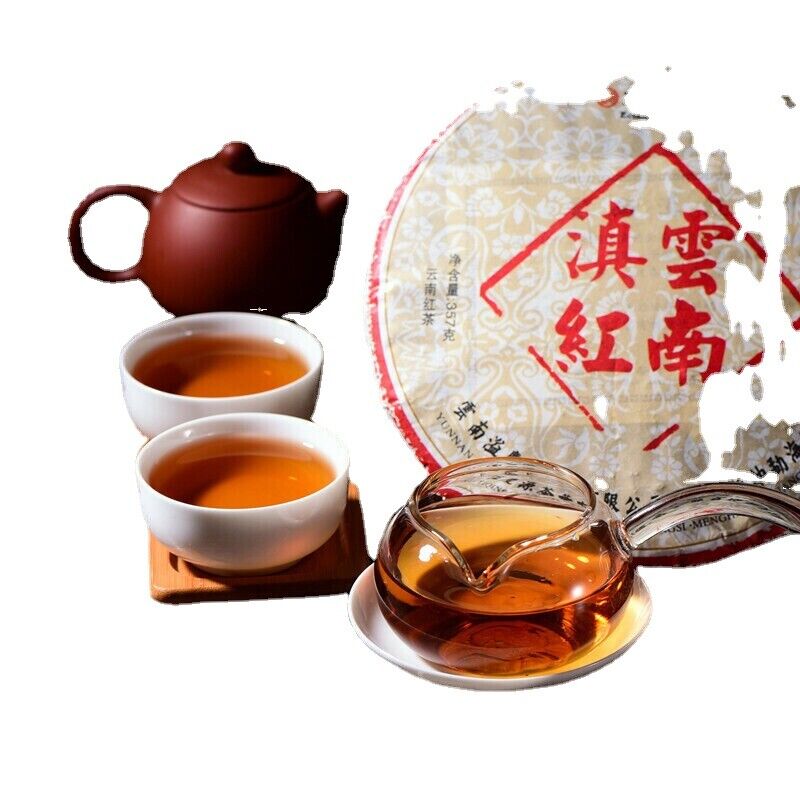 Spring Pu'er Black Tea Gift Tea Top-Grade Yunnan Dian Hong Pu-Erh Tea Cake 357g