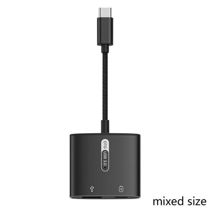 2 in 1 Type C Splitter OTG Adapter USB3.0 Converter Wire Power Cable Wearproof