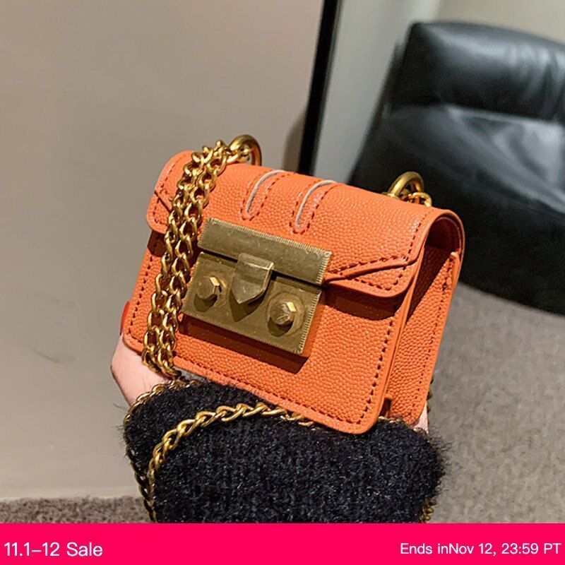 Synthetic Leather Shoulder Bags Luxury Handbag Purse 7*10*4CM Leisure Pink Black