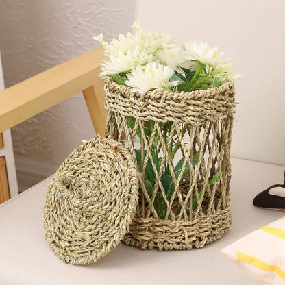 Handwoven Seagrass Basket Storage Home Organization Decoration Bathroom Kitchen