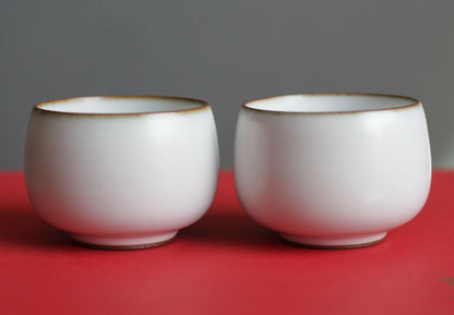 2pcs China Song Dynasty Antique master tea cup ruyao mandarin duck ceramic cup