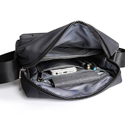 ZZINNA Messenger Bag Shoulder Bags Man Purses and One_Size, 1822 Black