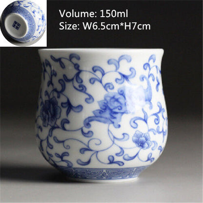 Chinese tea cup Japanese style master cup of tea blue-and-white porcelain cups