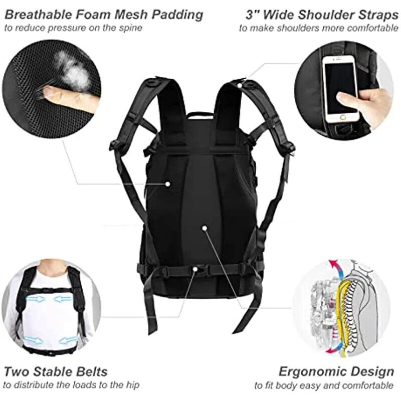 Military Tactical Backpack Men's Bag Hiking Day Bag Rucksack