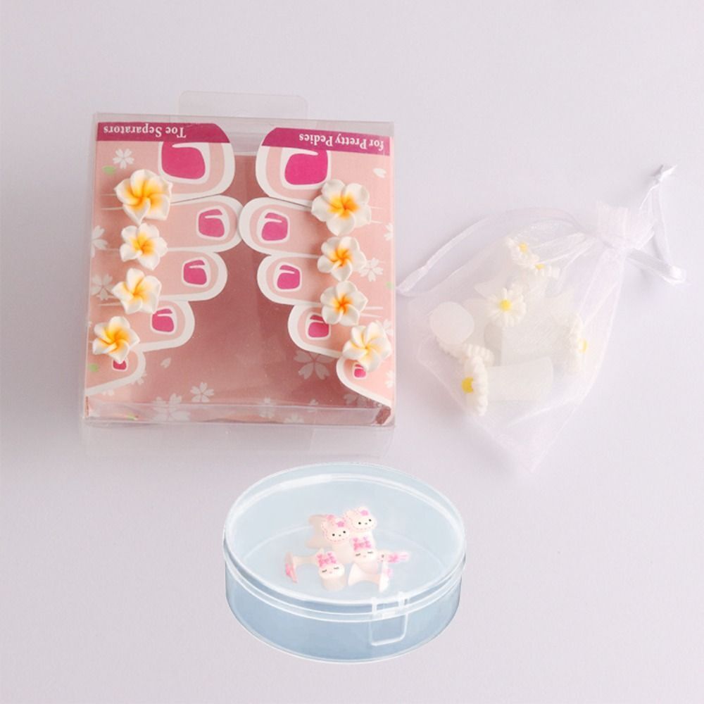 Nail Art Tools 8Pcs Soft Silicone Foot Finger Divider DIY Pedicure Toe Separator