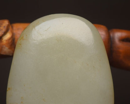 Chinese Natural Hetian Jade Carved Kwan Yin Statue Good Luck Pendant Jewelry Art