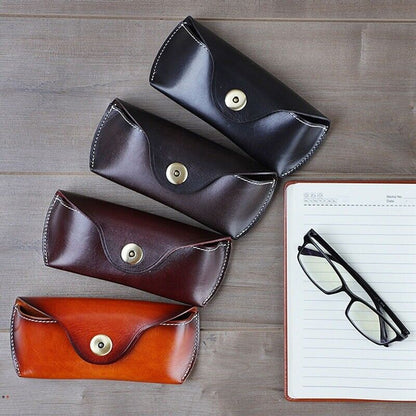 Men Women Glasses Cases Eyewear Holder Storage Box Pouch Leather Belt Bag 17x7cm