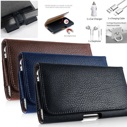 For Apple iPhone 15 Pro Max 15 Plus Leather Case Belt Clip Holster Pouch Holder